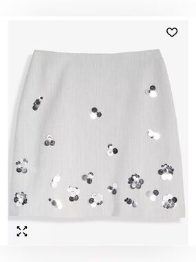 Silver Mini Skirt with Sequin Detail